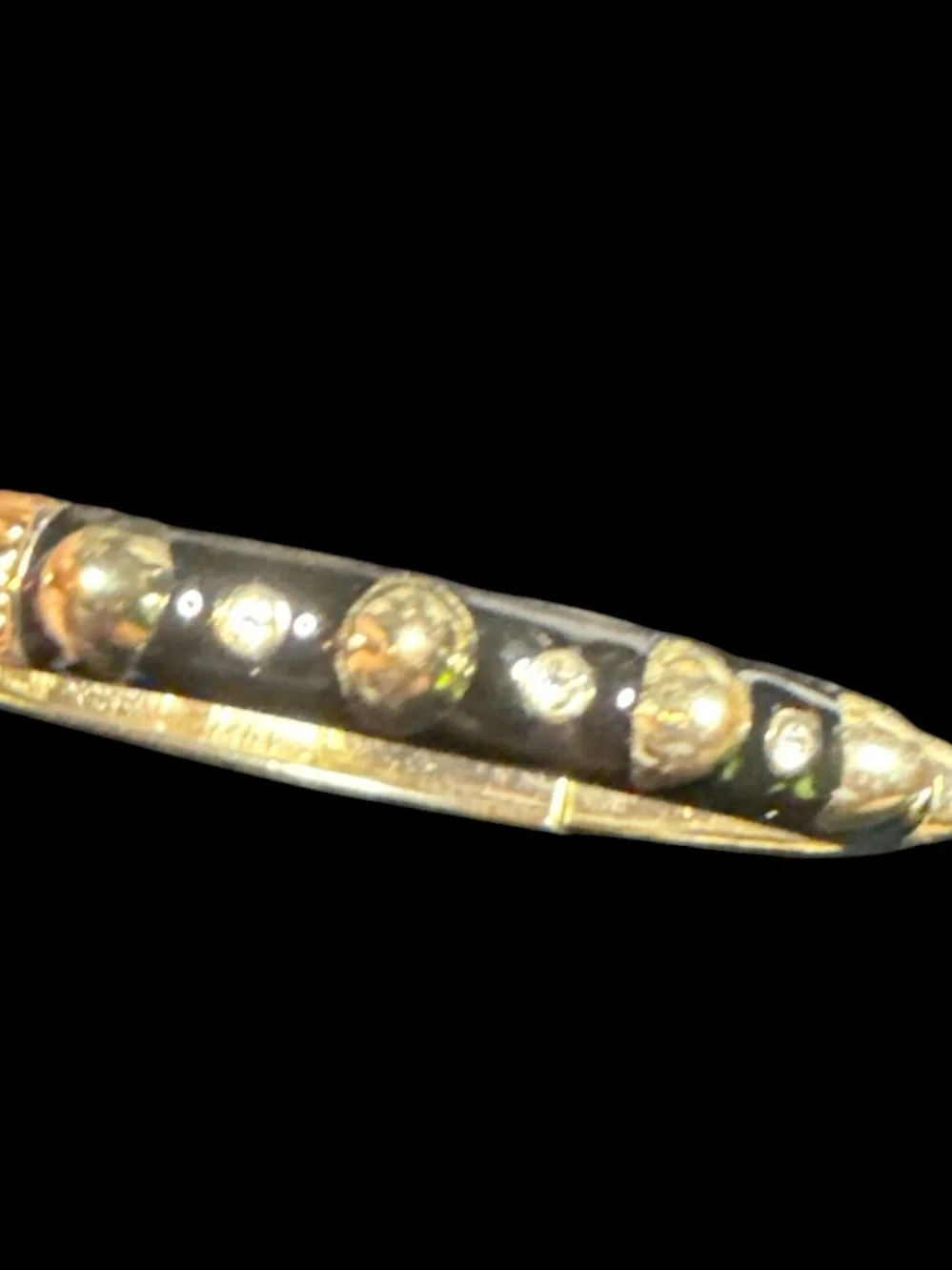 Sequin NYC 4 Pc Hinged Bangle Bracelet Set Black White Enamel Crystal Gold Tone